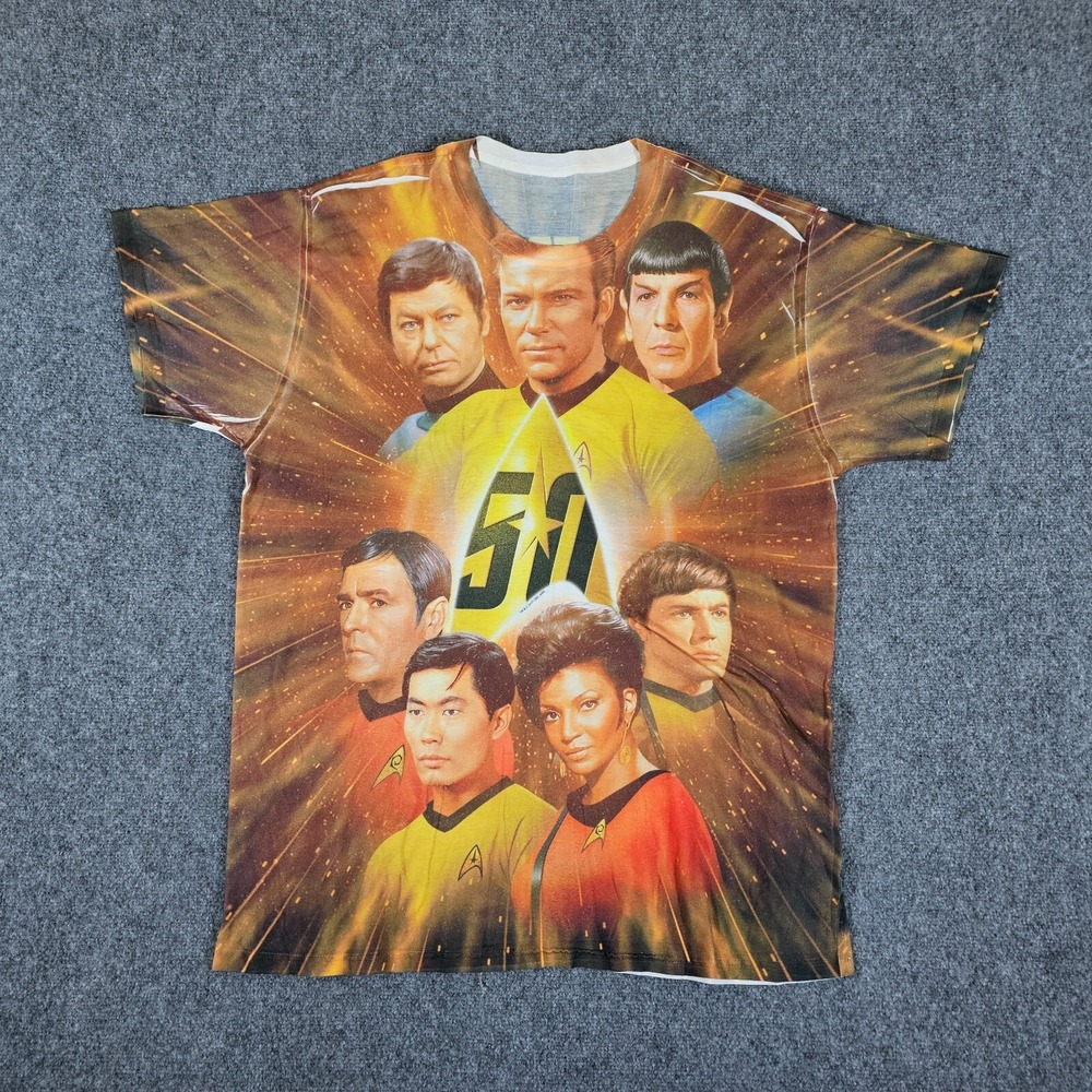 Star Trek AOP All Over Print 2 Sided Graphic T Shirt‎ Multicolor Men's Size 2XL